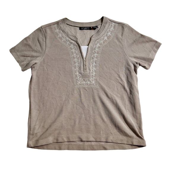 Speculation Petite Short Sleeve Rib Knit Sweater Woman's PL *PETITE* V-neck - Picture 1 of 8